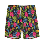 Tropical Bird Of Paradise Pattern Print Men's Sports Shorts