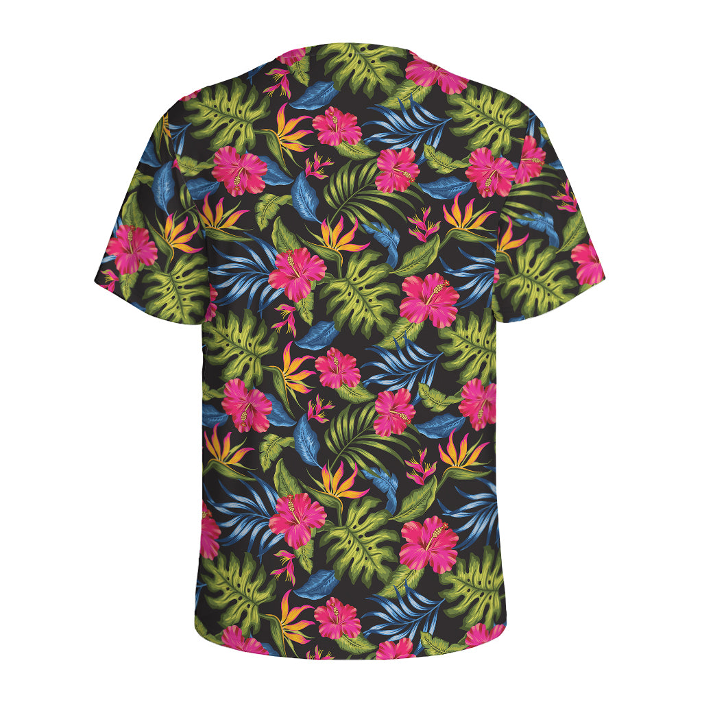 Tropical Bird Of Paradise Pattern Print Men's Sports T-Shirt