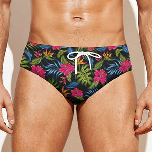 Tropical Bird Of Paradise Pattern Print Men's Swim Briefs