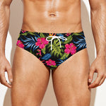 Tropical Bird Of Paradise Pattern Print Men's Swim Briefs