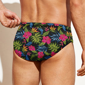 Tropical Bird Of Paradise Pattern Print Men's Swim Briefs