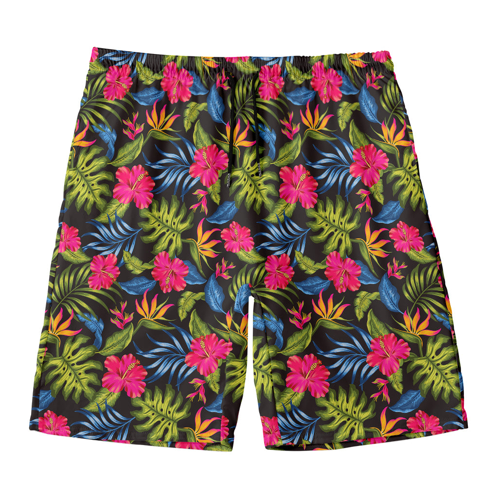 Tropical Bird Of Paradise Pattern Print Men's Swim Trunks