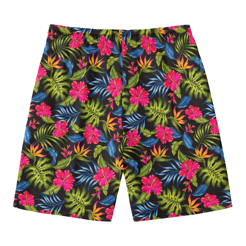 Tropical Bird Of Paradise Pattern Print Men's Swim Trunks