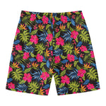 Tropical Bird Of Paradise Pattern Print Men's Swim Trunks