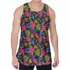 Tropical Bird Of Paradise Pattern Print Men's Velvet Tank Top