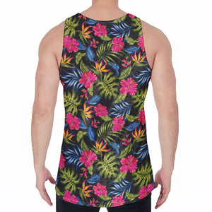 Tropical Bird Of Paradise Pattern Print Men's Velvet Tank Top