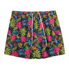 Tropical Bird Of Paradise Pattern Print Mesh Shorts