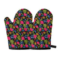 Tropical Bird Of Paradise Pattern Print Oven Mitts