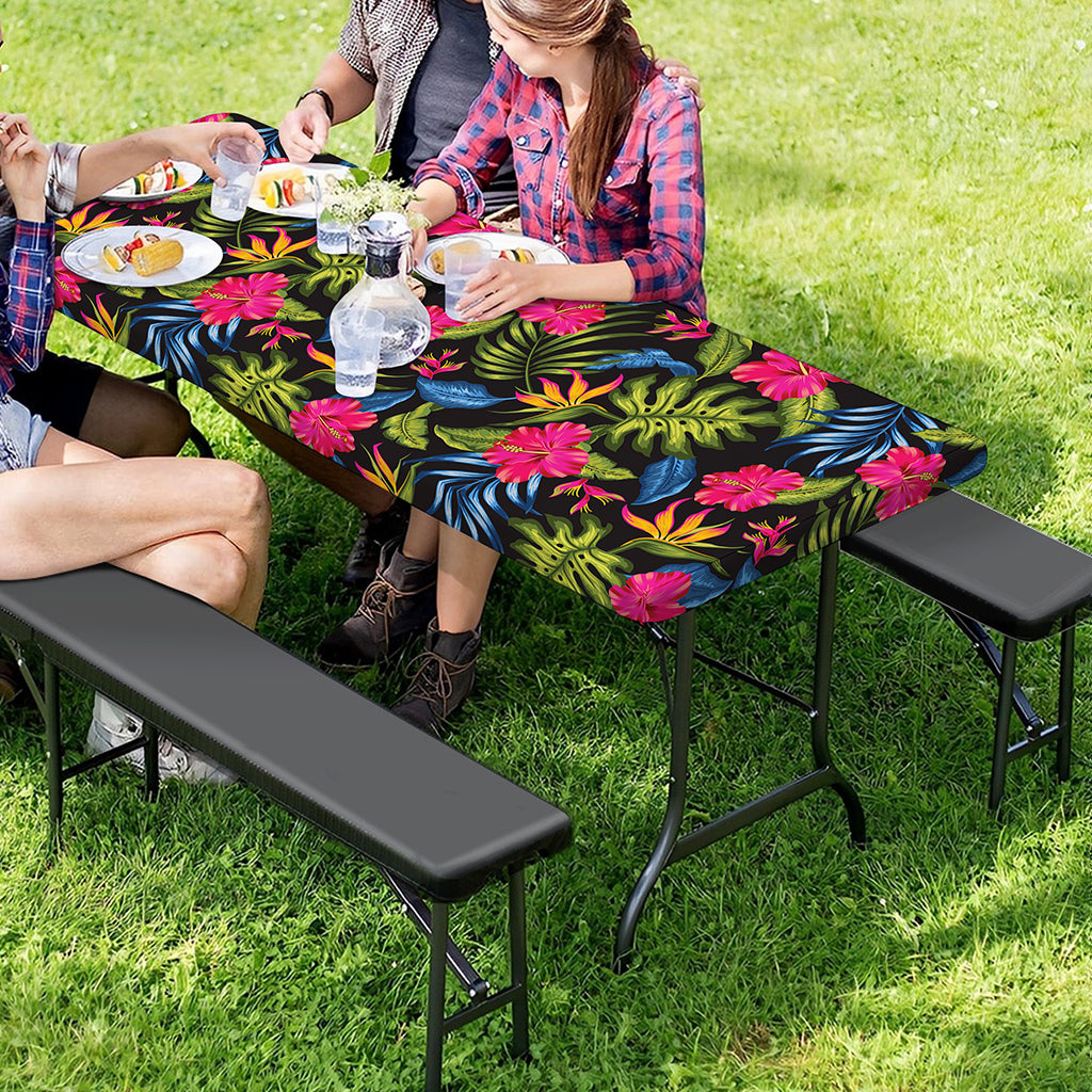 Tropical Bird Of Paradise Pattern Print Picnic Table Cover