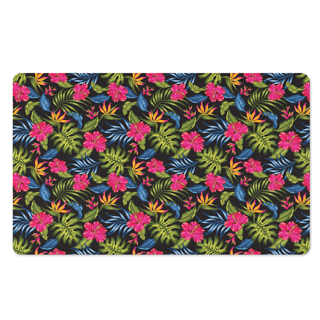 Tropical Bird Of Paradise Pattern Print Polyester Doormat