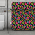 Tropical Bird Of Paradise Pattern Print Polyester Shower Curtain