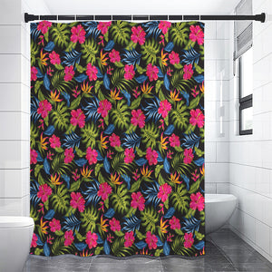 Tropical Bird Of Paradise Pattern Print Premium Shower Curtain