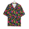 Tropical Bird Of Paradise Pattern Print Rayon Hawaiian Shirt