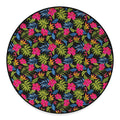 Tropical Bird Of Paradise Pattern Print Round Floor Mat