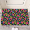 Tropical Bird Of Paradise Pattern Print Rubber Doormat