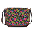 Tropical Bird Of Paradise Pattern Print Saddle Bag