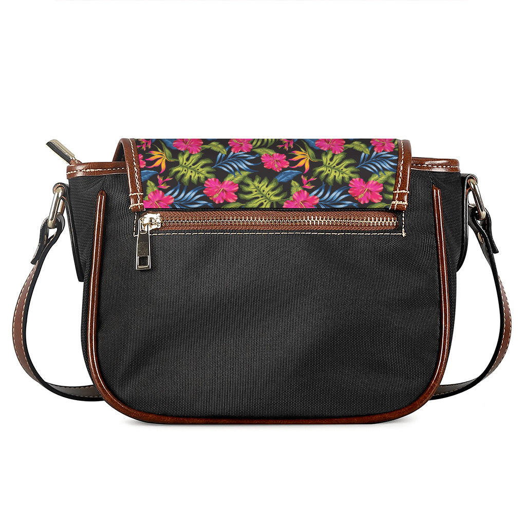 Tropical Bird Of Paradise Pattern Print Saddle Bag