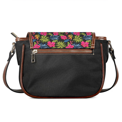 Tropical Bird Of Paradise Pattern Print Saddle Bag
