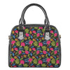 Tropical Bird Of Paradise Pattern Print Shoulder Handbag