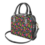 Tropical Bird Of Paradise Pattern Print Shoulder Handbag