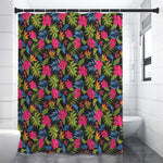 Tropical Bird Of Paradise Pattern Print Shower Curtain