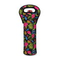 Tropical Bird Of Paradise Pattern Print Single Neoprene Wine Tote