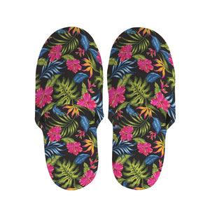 Tropical Bird Of Paradise Pattern Print Slippers