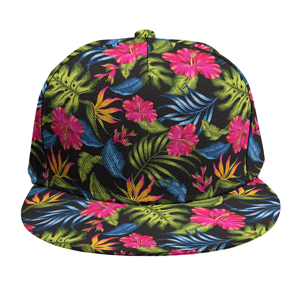 Tropical Bird Of Paradise Pattern Print Snapback Cap