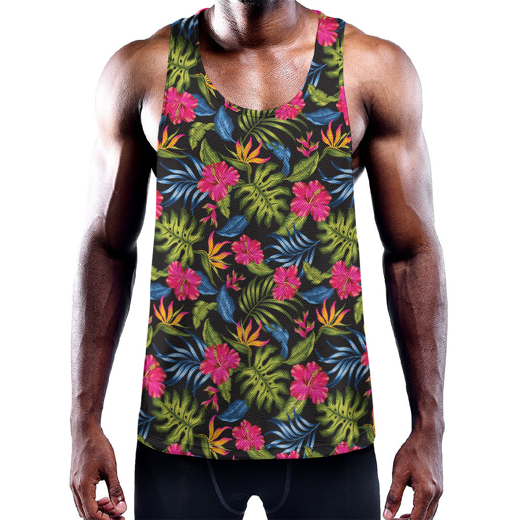 Tropical Bird Of Paradise Pattern Print Training Tank Top