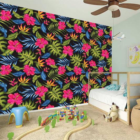 Tropical Bird Of Paradise Pattern Print Wall Sticker