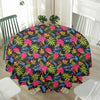 Tropical Bird Of Paradise Pattern Print Waterproof Round Tablecloth