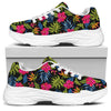 Tropical Bird Of Paradise Pattern Print White Chunky Shoes