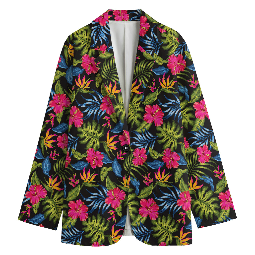 Tropical Bird Of Paradise Pattern Print Women's Blazer