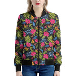 Tropical Bird Of Paradise Pattern Print Women's Bomber Jacket