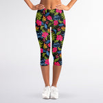 Tropical Bird Of Paradise Pattern Print Women's Capri Leggings