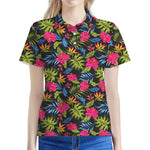 Tropical Bird Of Paradise Pattern Print Women's Polo Shirt