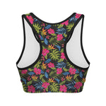 Tropical Bird Of Paradise Pattern Print Women's Sports Bra