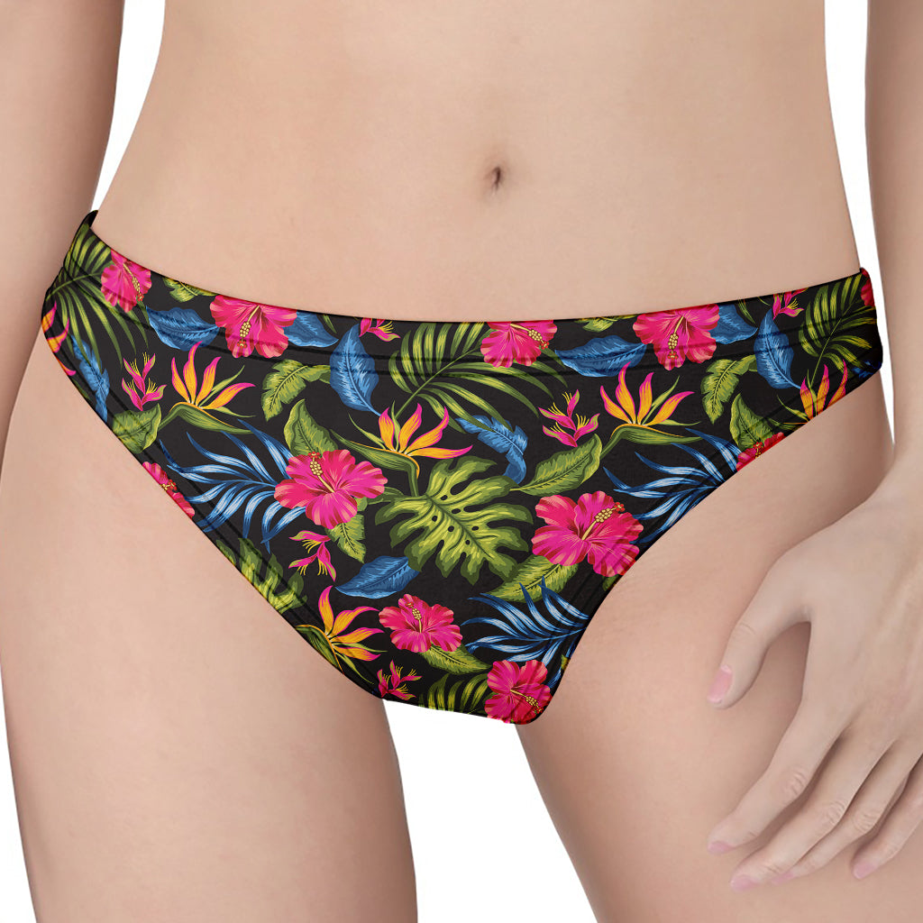 Tropical Bird Of Paradise Pattern Print Women's Thong