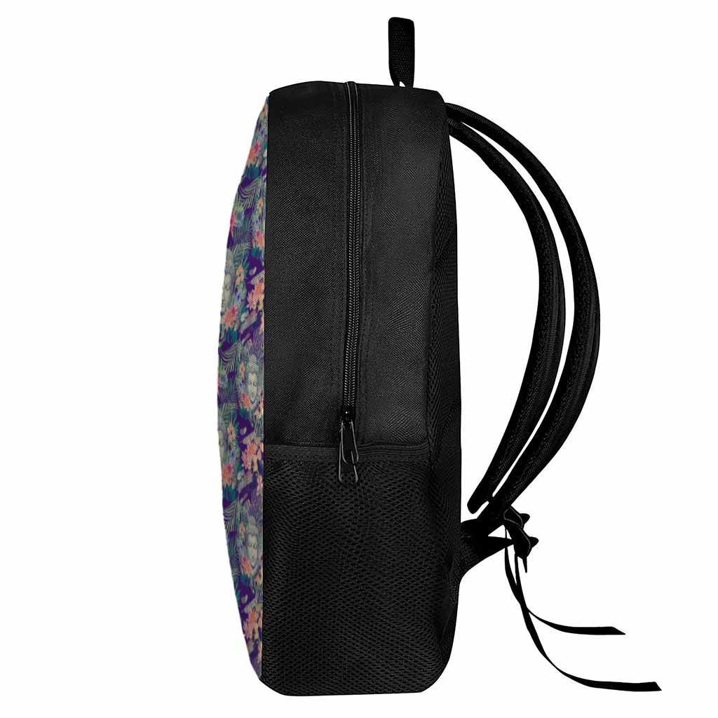 Tropical Buddha Print 17 Inch Backpack