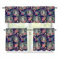 Tropical Buddha Print 3 Piece Kitchen Curtains