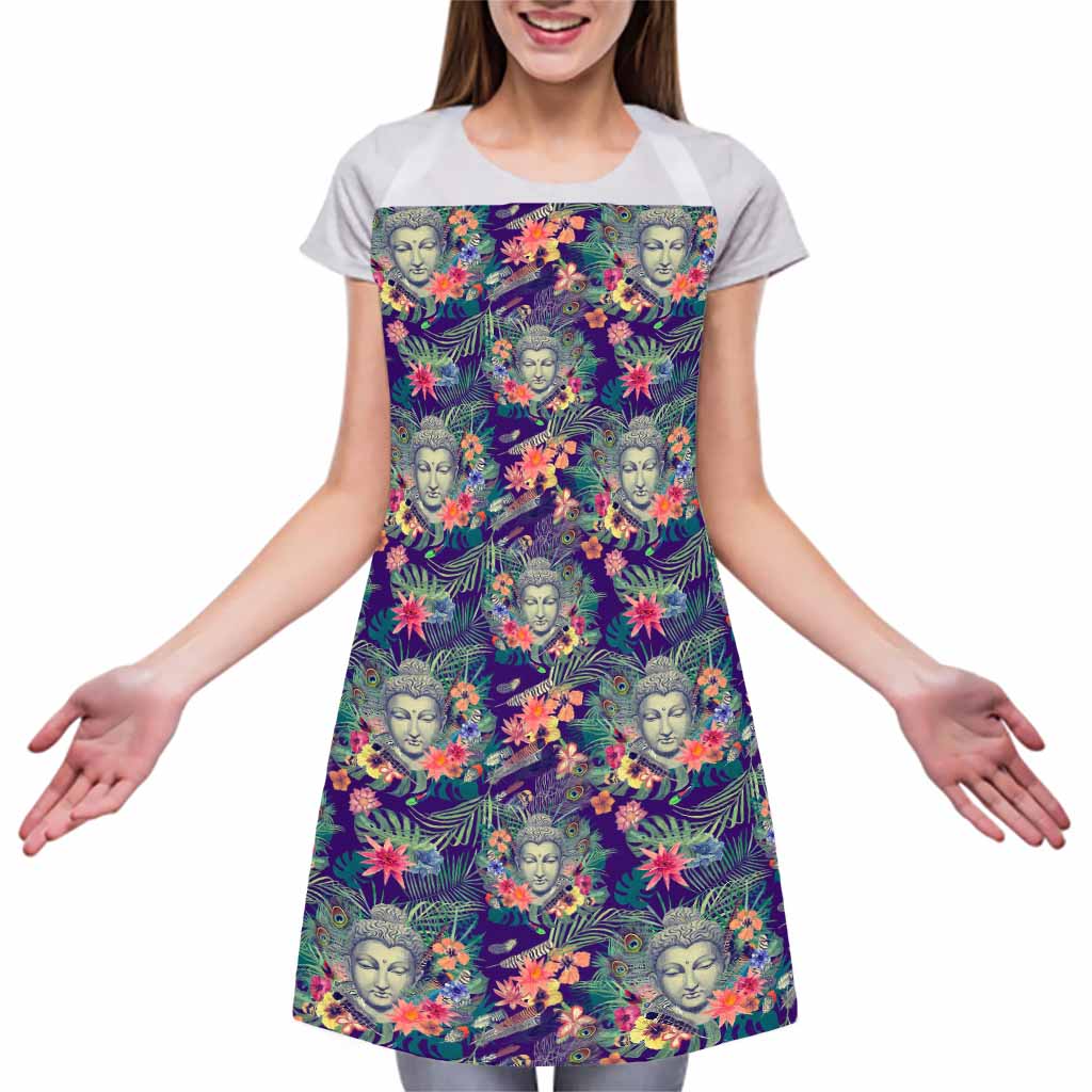 Tropical Buddha Print Adjustable Apron