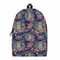 Tropical Buddha Print School Backpack