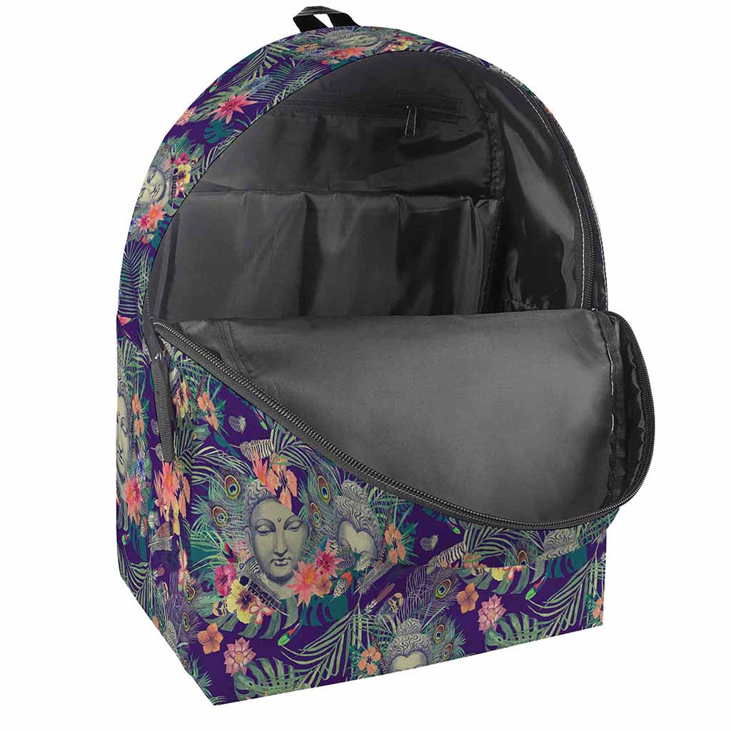 Tropical Buddha Print Backpack