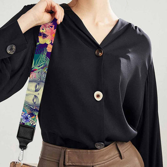 Tropical Buddha Print Bag Strap