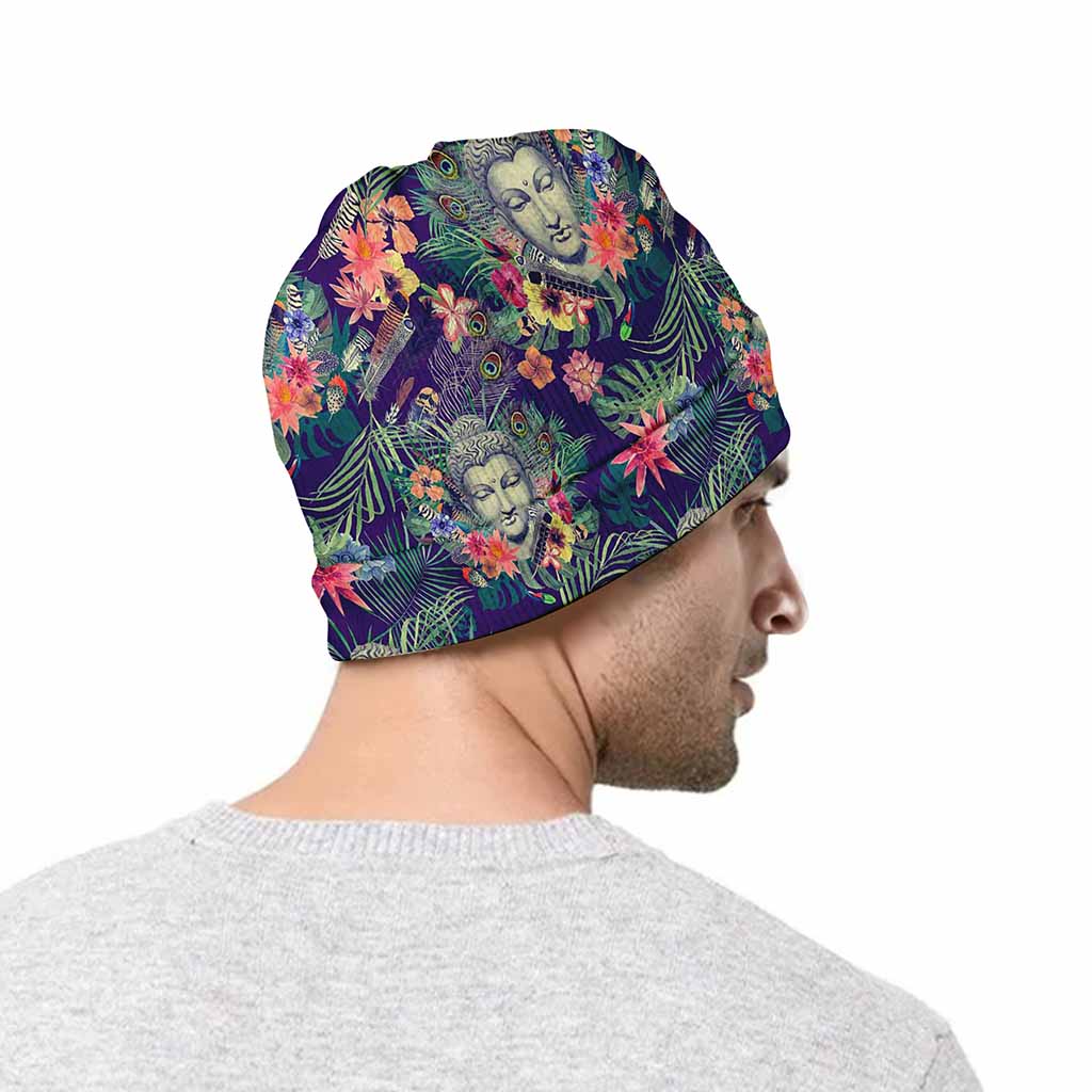 Tropical Buddha Print Beanie