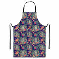 Tropical Buddha Print Bib Apron With Pocket