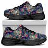 Tropical Buddha Print Black Chunky Shoes