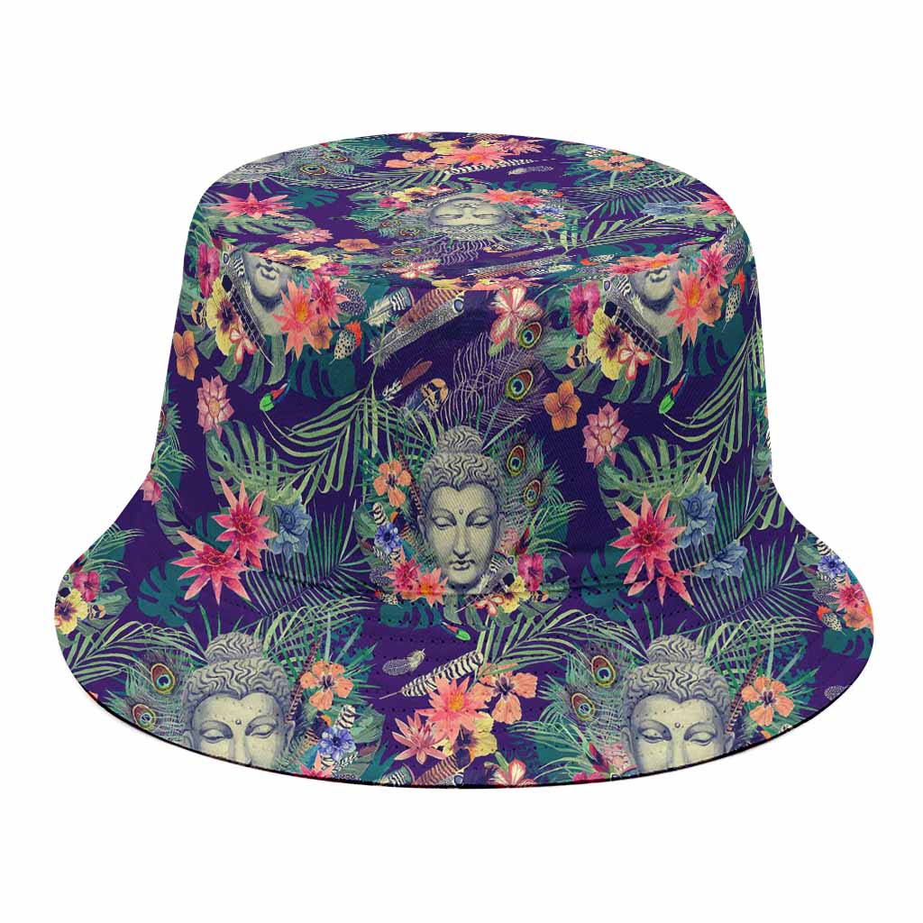 Tropical Buddha Print Bucket Hat