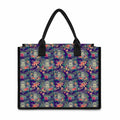 Tropical Buddha Print Canvas Tote Bag