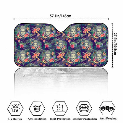 Tropical Buddha Print Car Windshield Sun Shade